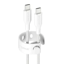 Opladerkabel, Empower by PanzerGlass, Racing, 240W, USB-C to USB-C, 2M, Hvid