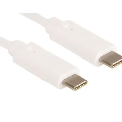 Opladerkabel - Sandberg USB-C til USB-C - 60W - Hvid - 2 m