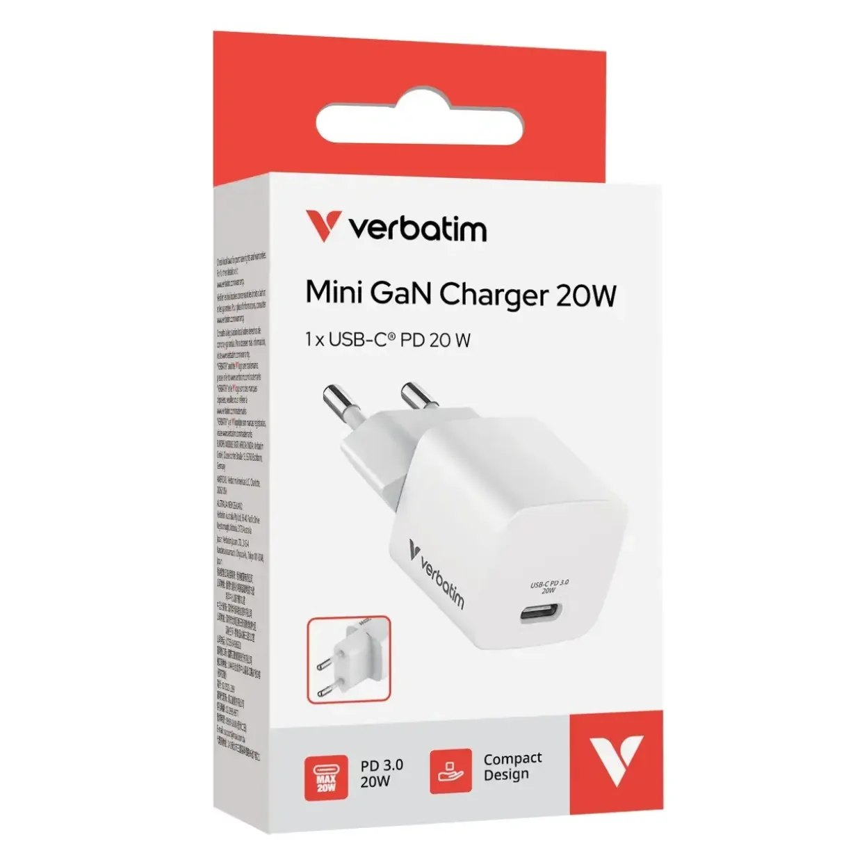 Oplader uden kabel - Verbatim Mini GaN 20W EU