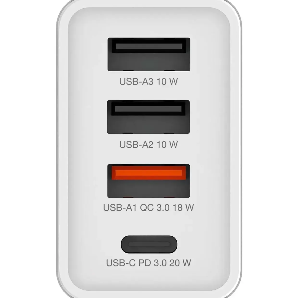 Oplader - Verbatim - CHR-30EU2 - 4-port - USB-C - Hvid