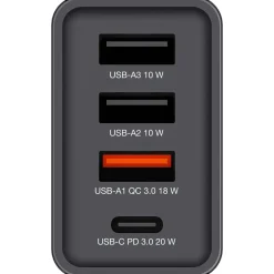 Oplader - Verbatim - CHR-30EU1 - 4-port - USB-C - Sort
