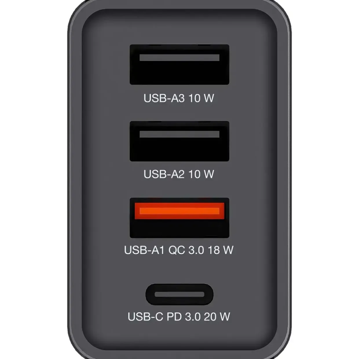 Oplader - Verbatim - CHR-30EU1 - 4-port - USB-C - Sort