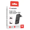 Oplader - Verbatim - Fold 'n' Go GaN Charger - 65W - EU 2xUSB-C - Sort