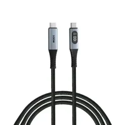 Oplader - Verbatim - Sync N Charge - USB C-USB C - 100W - Display - 1.2m - Sort