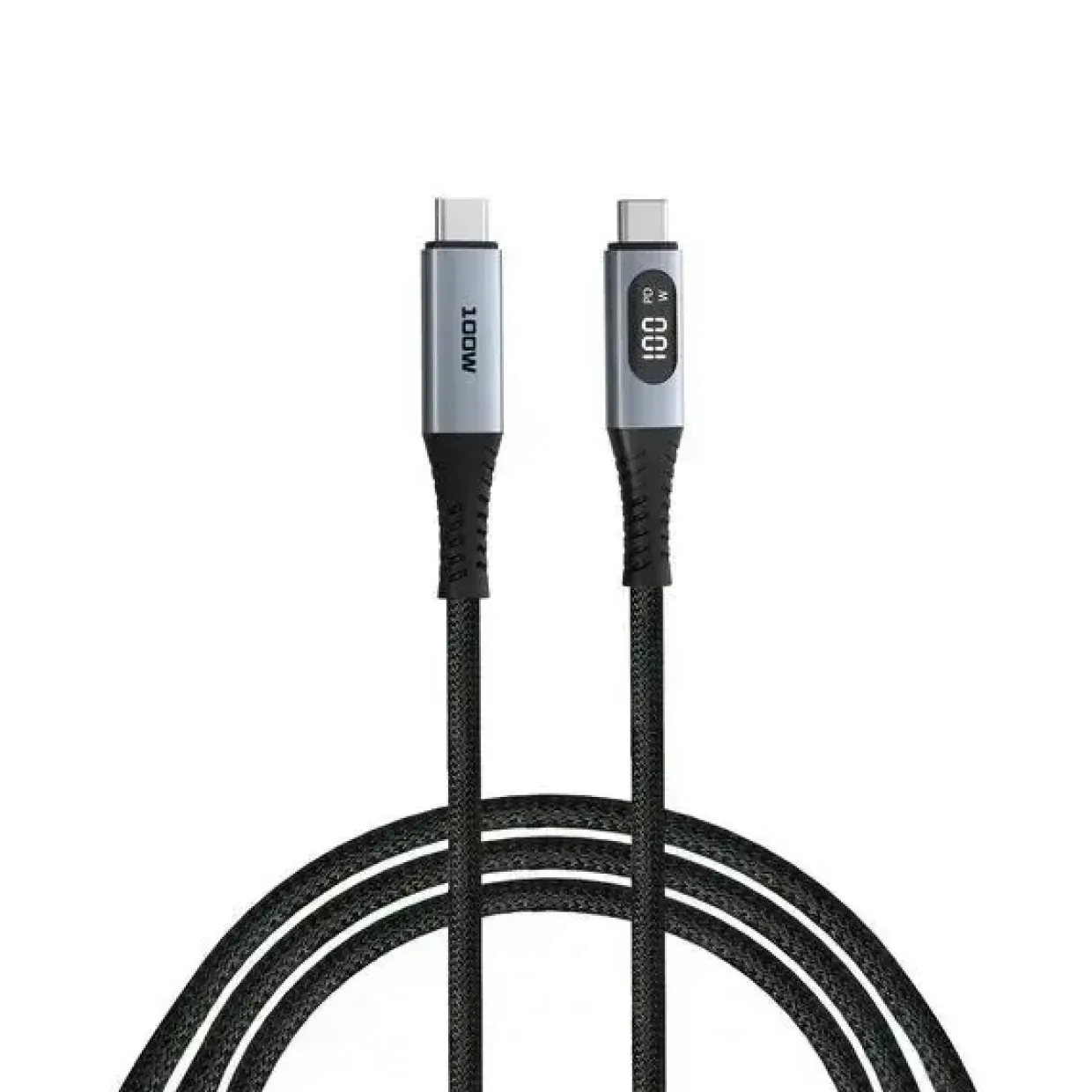 Oplader - Verbatim - Sync N Charge - USB C-USB C - 100W - Display - 1.2m - Sort