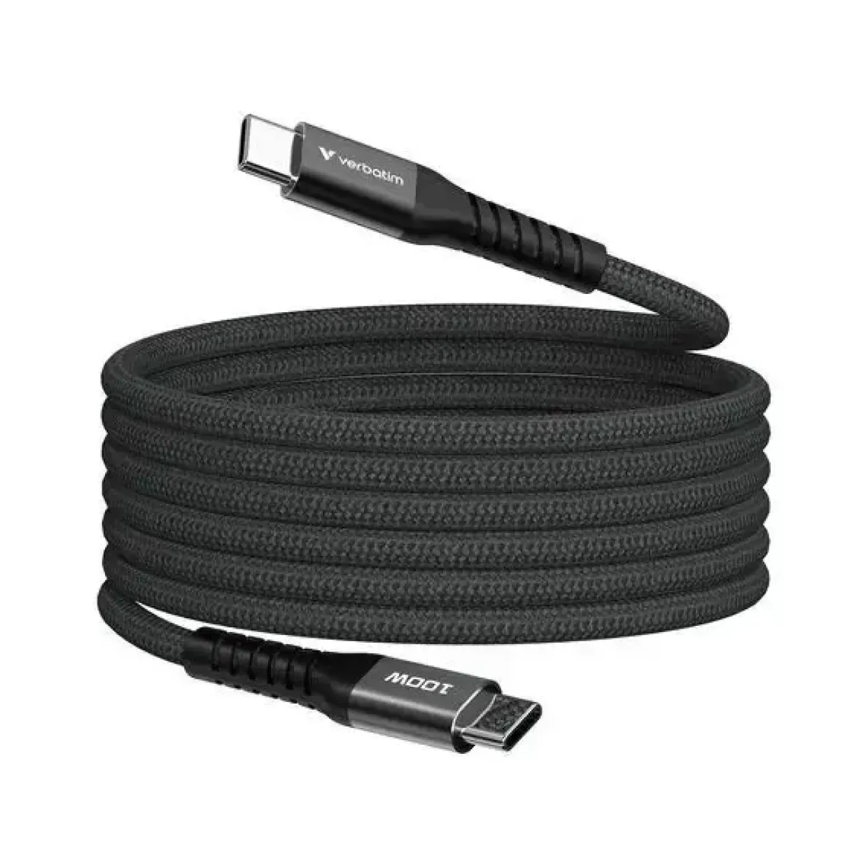 Oplader - Verbatim - Sync N Charge - USB C-USB C - 100W - Magnetisk - 1.2m - Sort