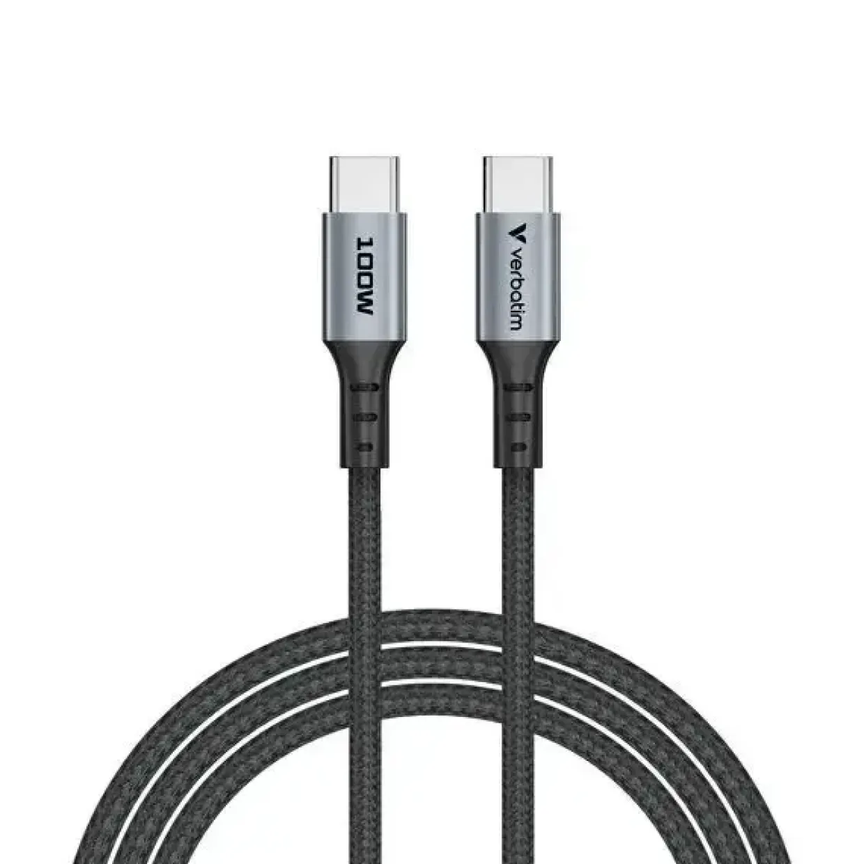 Oplader - Verbatim - Sync N Charge - USB C-USB C - 100W - 1.2m - Grå