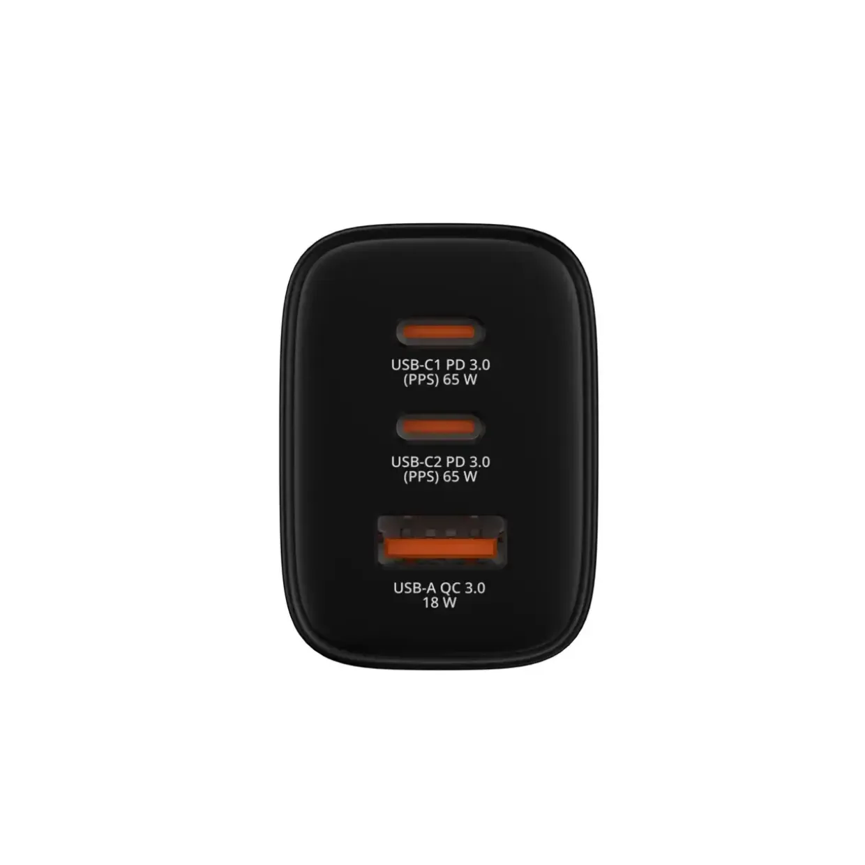 Oplader - Verbatim - 65W - USB-C - EU - 3-port - Sort