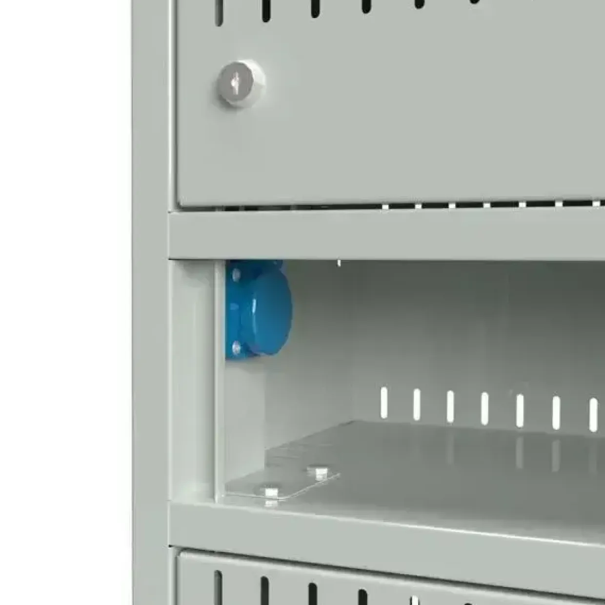 Opladningsskabe cykelbatterier B550 6 rum, vægmodel, grå