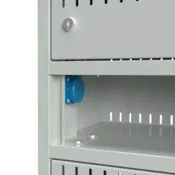Opladningsskab - Til cykelbatterier B400 - 9 rum - Gulvmodel - Grå - 400x550x1325 mm