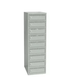 Opladningsskab - Til cykelbatterier B400 - 9 rum - Gulvmodel - Grå - 400x550x1325 mm