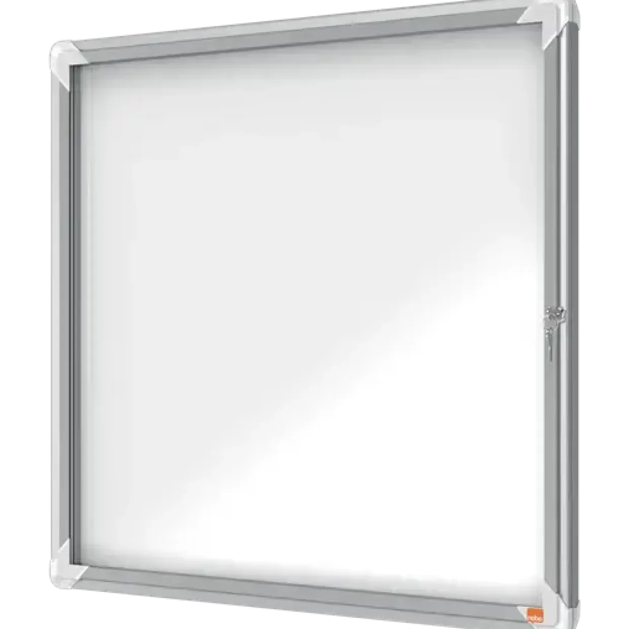 Opslagsskab udendørs - Nobo 6xA4 - Magnetisk - Låsbart glas - Hvid