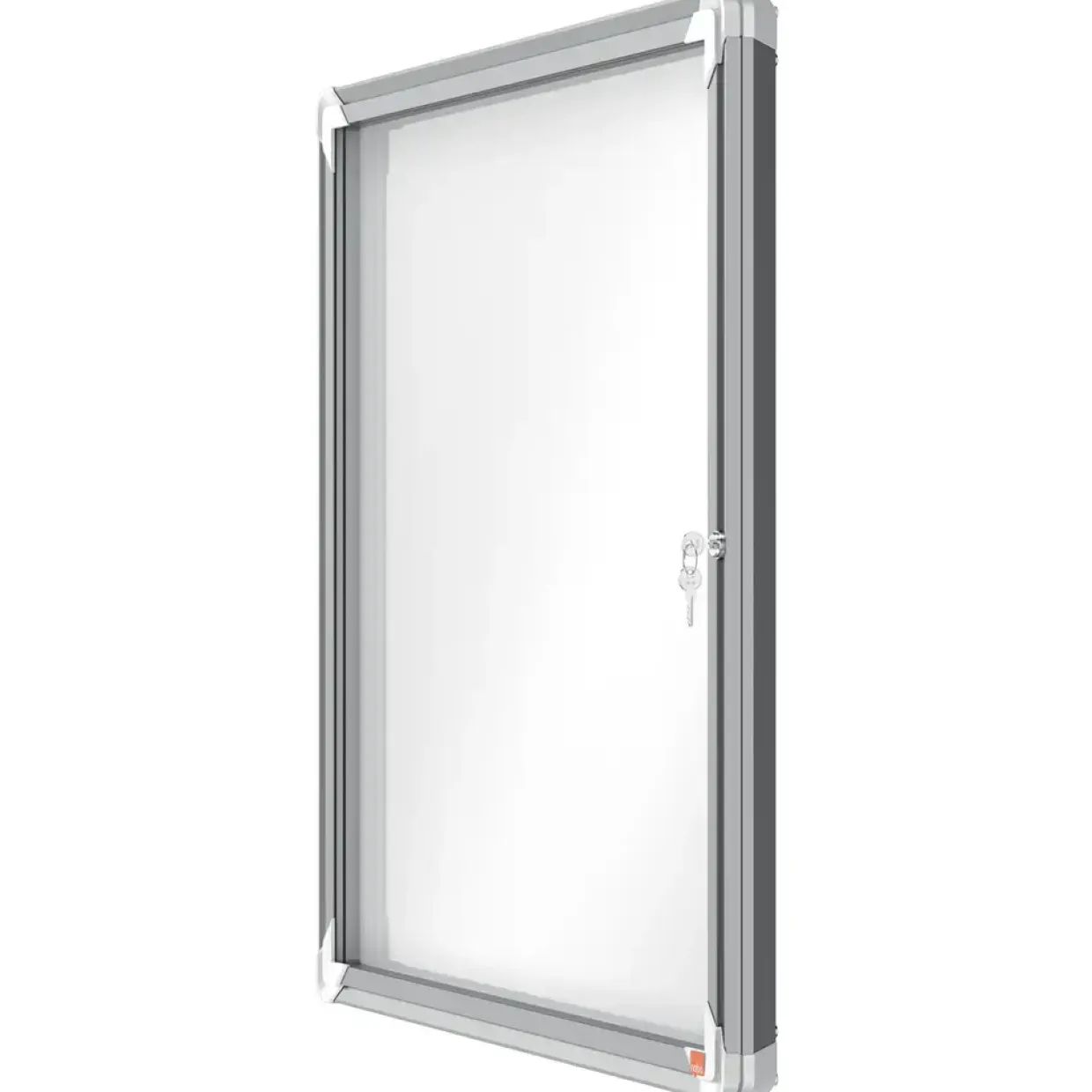 Opslagsskab udendørs - Nobo 6xA4 - Magnetisk - Låsbart glas - Hvid