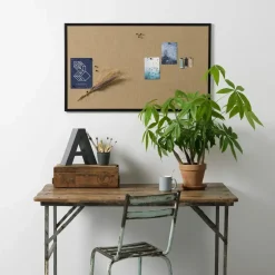 Opslagstavle - Hessian - Sort ramme - 100 x 60 cm - inkl. 5 pins