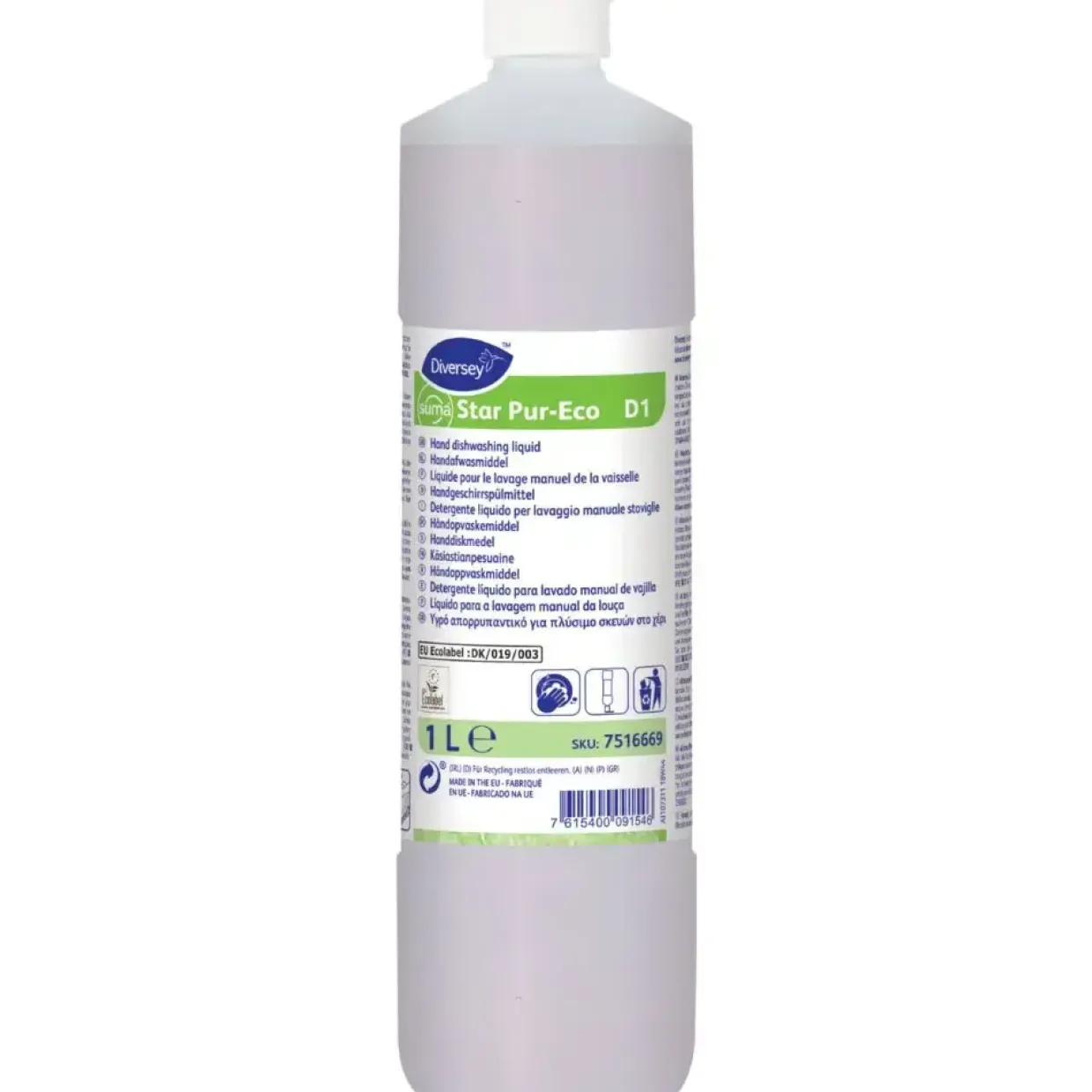 Opvaskemiddel - Suma Star Pur-Eco D1 - 1 l - 6 stk