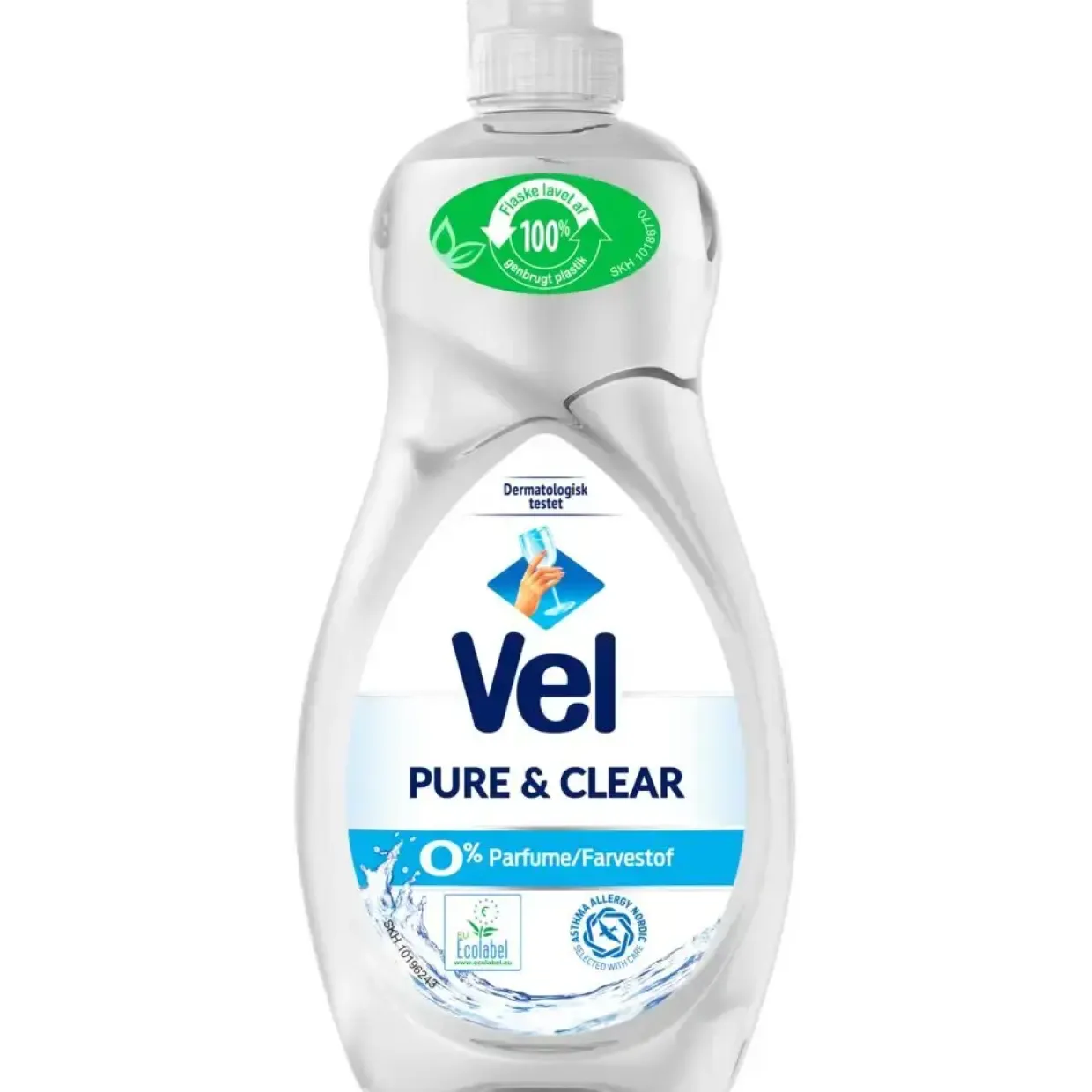 Opvaskemiddel Vel Pure & Clear uden farve og parfume - 500 ml - 12 stk