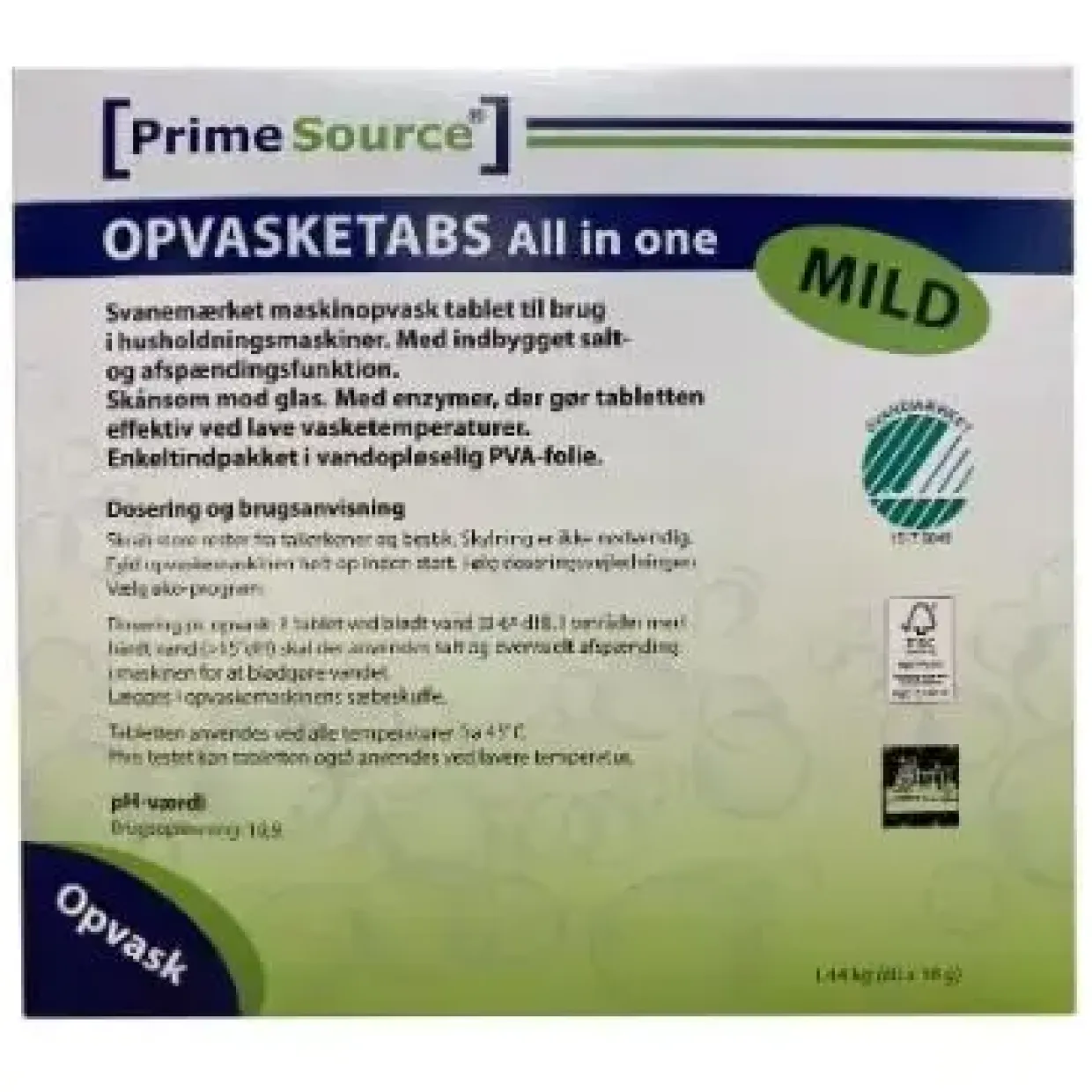 Opvasketabs - Prime Source All-In-One - Vandopløselig folie - Til husholdningsmaskiner - 80 stk