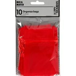 Organzapose rød størrelse 7 x 10 cm | 10 stk.