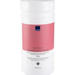 Overfladedesinfektion servietter - ABENA - 70% Ethanol - 20x20 cm - 200 stk - 6 stk