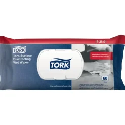 Overfladedesinfektion - Tork - 193601 - Wet Wipe - 18x9,5cm - Hvid - Polyester/Viskose - 12 pakker