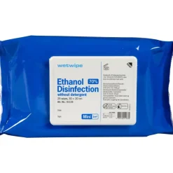 Overfladedesinfektion - Wet Wipe Mini - 70% Ethanol - 30x20 cm - 25 stk