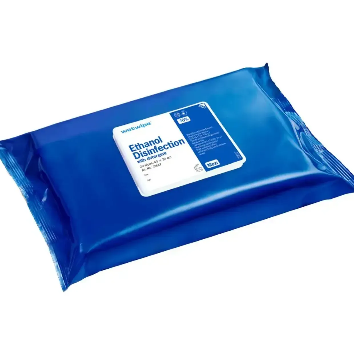 Overfladedesinfektion - Wet Wipe - Med 70% Ethanol - 30x43 cm