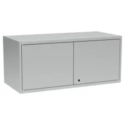 Overskab, OV2, 1200 x 550 x 530 mm, cylinderlås, grå