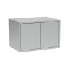 Overskab, OV2, 800 x 550 x 530 mm, cylinderlås, grå
