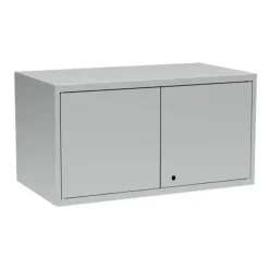 Overskab, OV2, 1000 x 550 x 530 mm, cylinderlås, grå