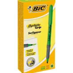 Overstregningstusch BIC Brite Liner Grip grøn - Køb minimum 12 stk.