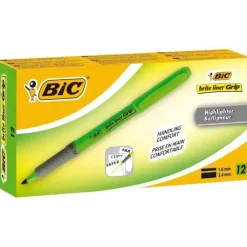 Overstregningstusch BIC Brite Liner Grip grøn - Køb minimum 12 stk.
