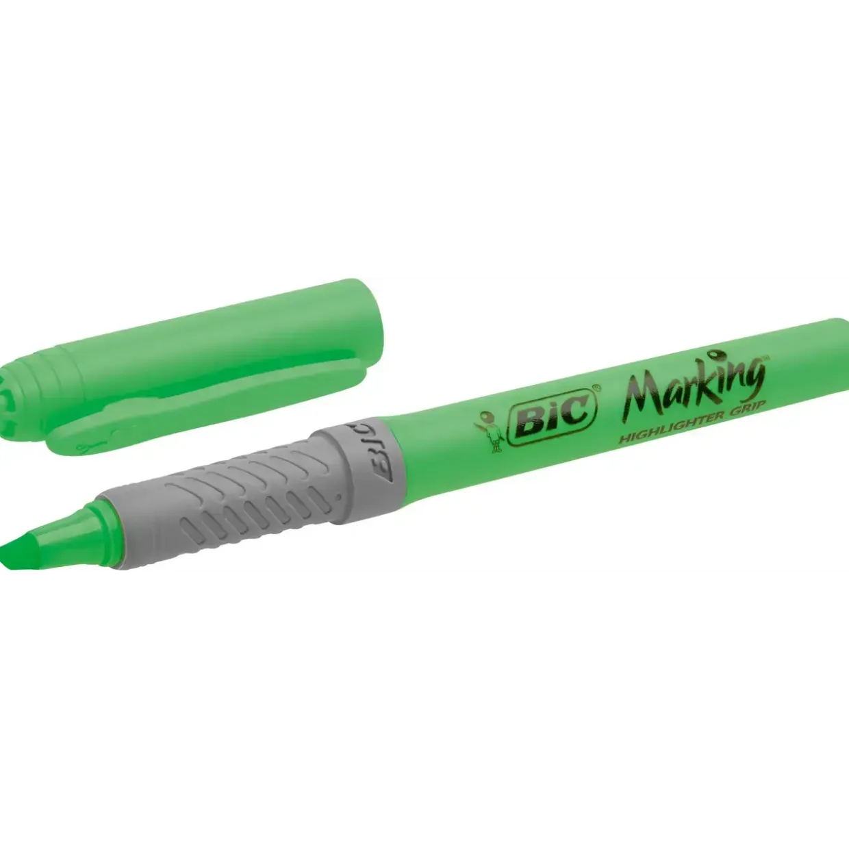 Overstregningstusch BIC Brite Liner Grip grøn - Køb minimum 12 stk.