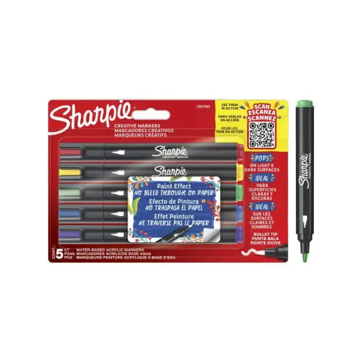Paintmarker Sharpie Creative kuglespids acrylic 5pk ass