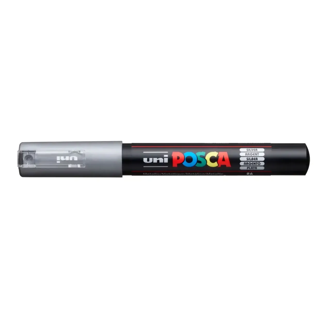 Paint marker Uni Posca PC-1M silver 0,7mm - 6 stk