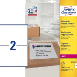 Pakkelabels Avery vejrbestandige 199.6 x 143.5 mm - 50 labels