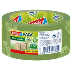 Pakketape – Tesa Ecologo PP – grøn – støjsvag – 50 mm × 66 m