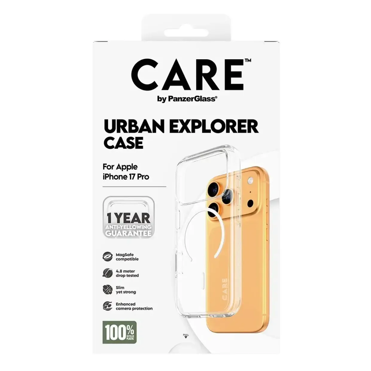 PanzerGlass CARE Flagship Case Transparent Urban Explorer w. White MagSafe iPhone 17 Pro