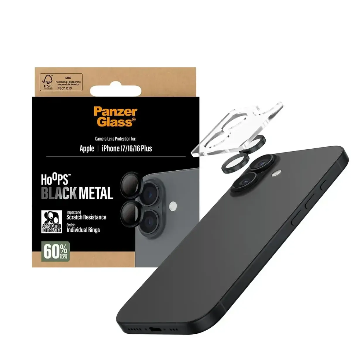 PanzerGlass Hoops Black Camera Lens Protector iPhone 17