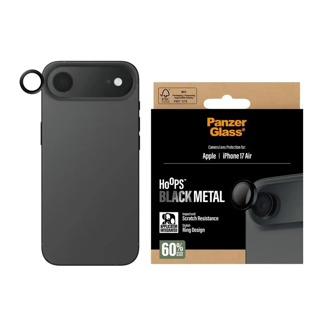 PanzerGlass Hoops Black Camera Lens Protector iPhone 17 Air