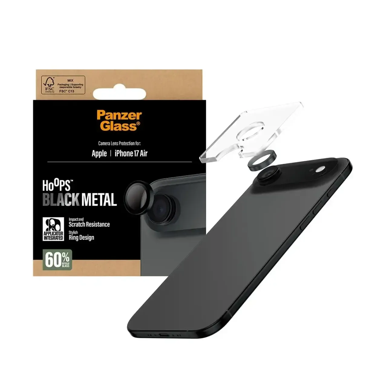 PanzerGlass Hoops Black Camera Lens Protector iPhone 17 Air