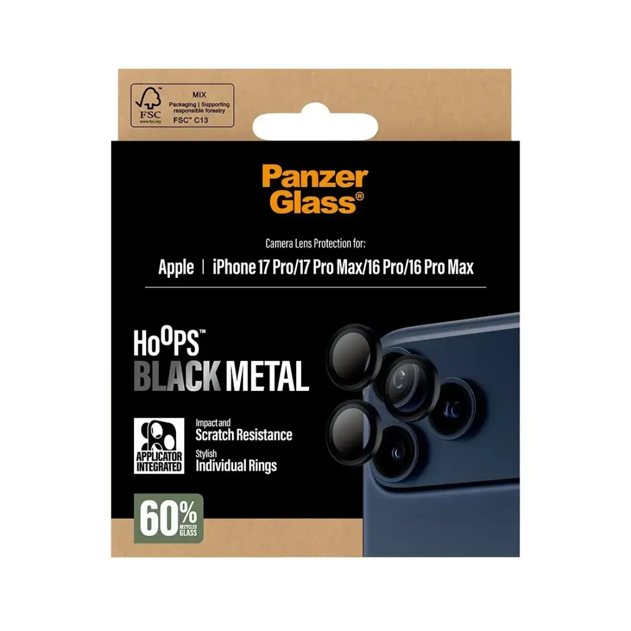 PanzerGlass Hoops Black Camera Lens Protector iPhone 17 Pro Max