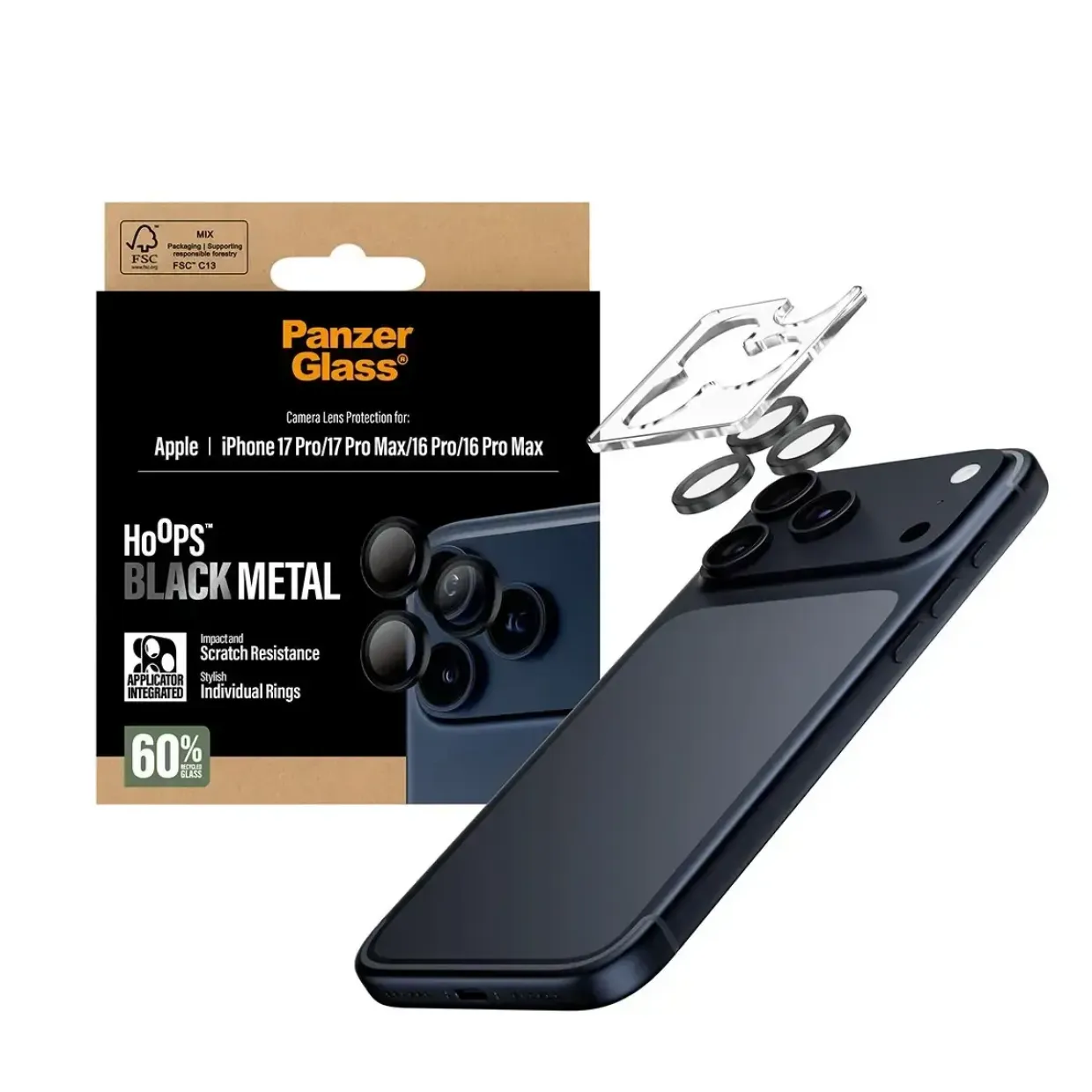 PanzerGlass Hoops Black Camera Lens Protector iPhone 17 Pro Max