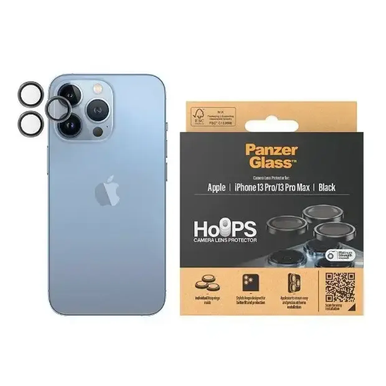 PanzerGlass PG CP PP Rings for iPhone 13 Pro/13 Pro Max Black