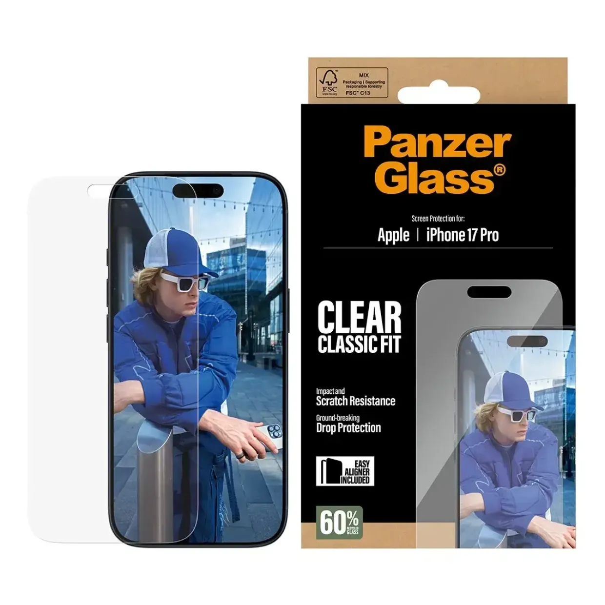 PanzerGlass Screen Protector iPhone 17 Pro Classic Fit