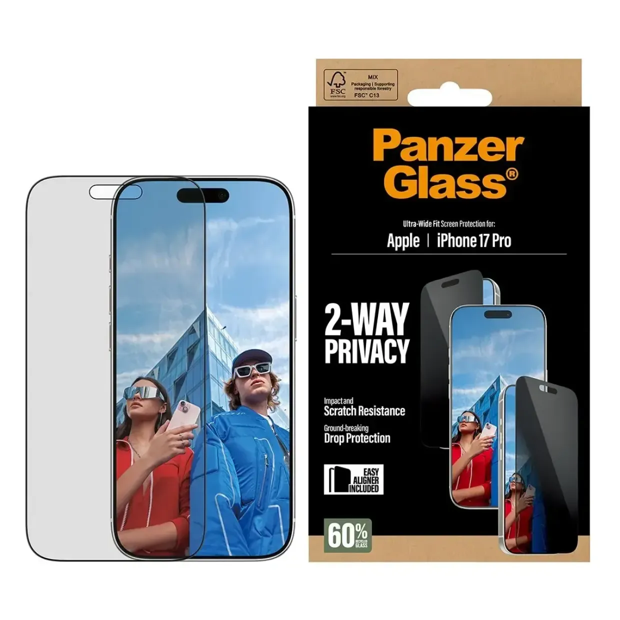 PanzerGlass 2-Way Privacy Screen Protector iPhone 17 Pro Ult