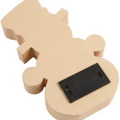 Papfigur med indbygget lys, snemand, H: 27 cm, B: 17,5 cm, 1stk., dybde 4 cm