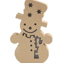 Papfigur med indbygget lys, snemand, H: 27 cm, B: 17,5 cm, 1stk., dybde 4 cm
