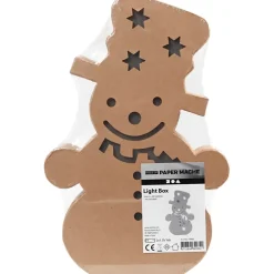 Papfigur med indbygget lys, snemand, H: 27 cm, B: 17,5 cm, 1stk., dybde 4 cm