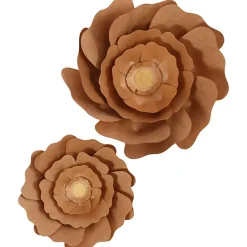 Papirblomster, natur, diam. 15+25 cm, 2stk.