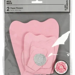 Papirblomster, rosa, diam. 15+25 cm, 230 g, 2stk.
